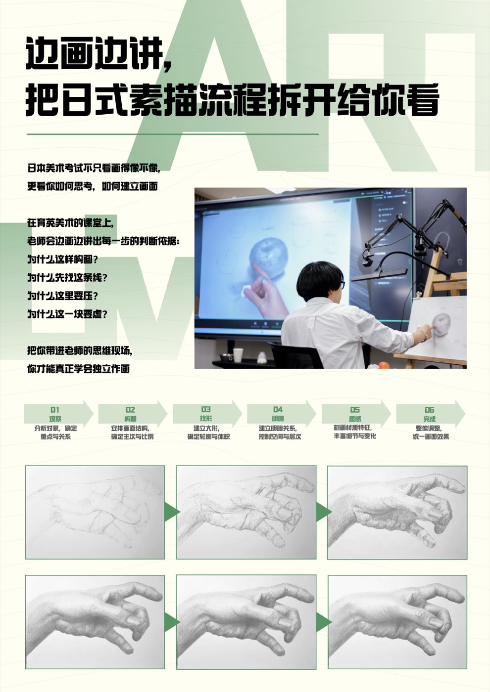 日式素描边画边讲课程