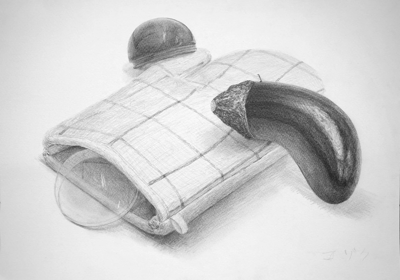 育英美术学生合格作品的桌上素描学生作品 067