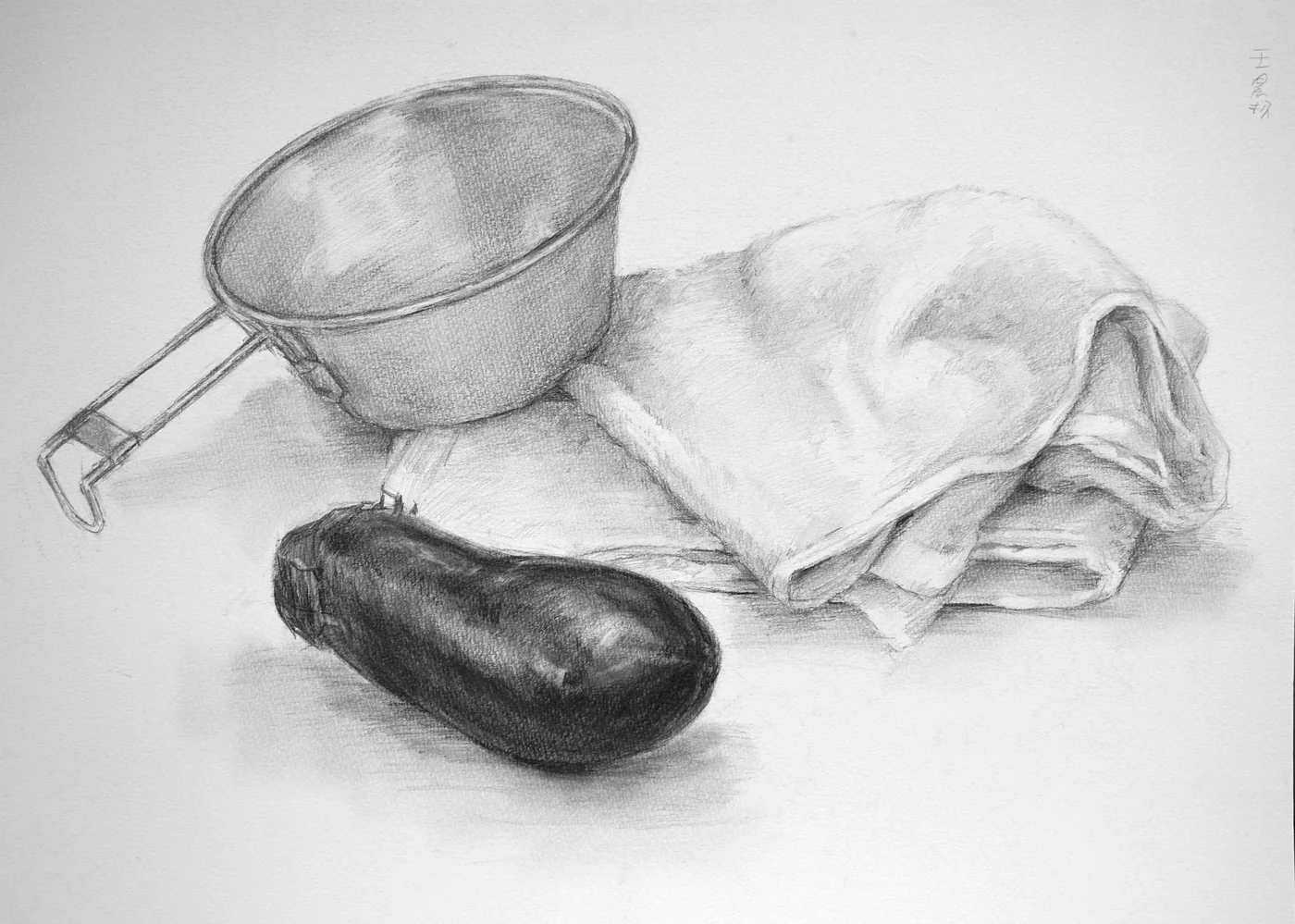 育英美术学生合格作品的桌上素描学生作品 066