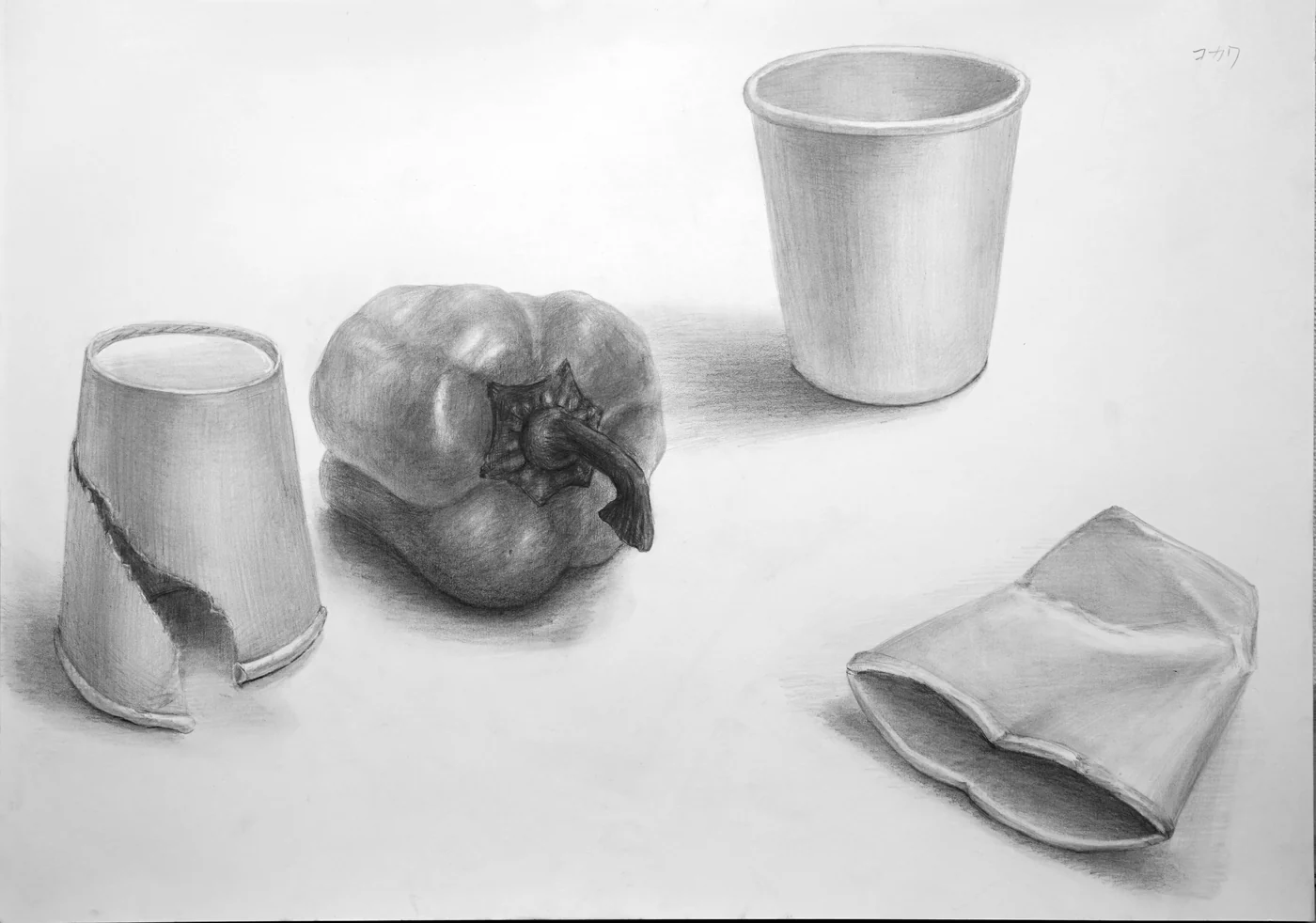 育英美术学生合格作品：桌上素描学生作品 103