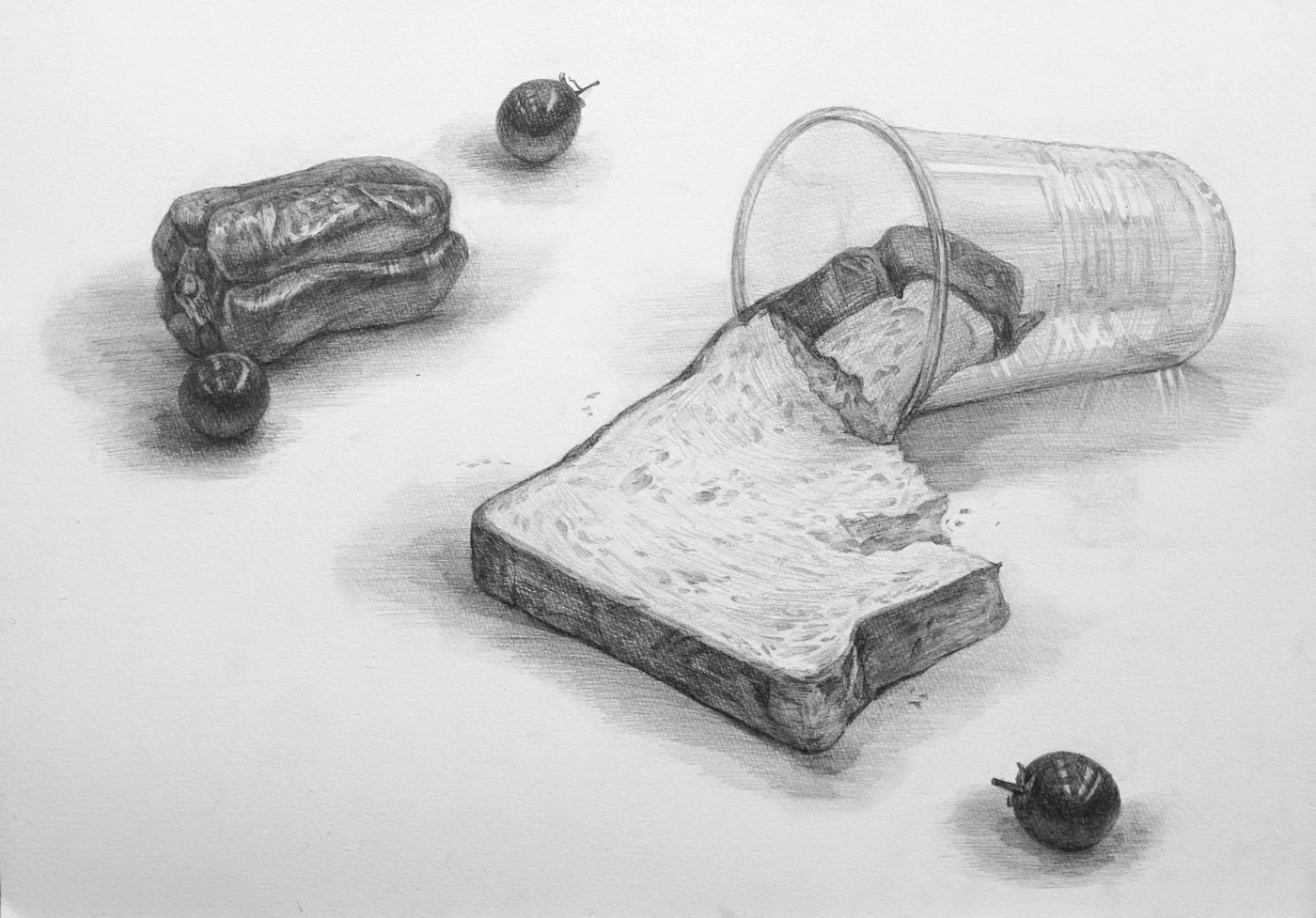 育英美术学生合格作品的桌上素描学生作品 094