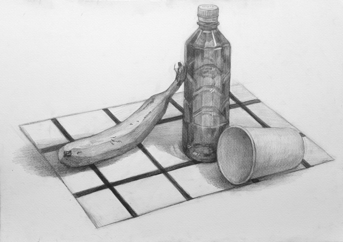 育英美术学生合格作品的桌上素描学生作品 096