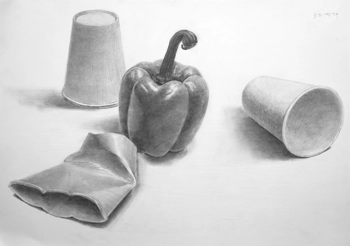 育英美术学生合格作品：桌上素描学生作品 106