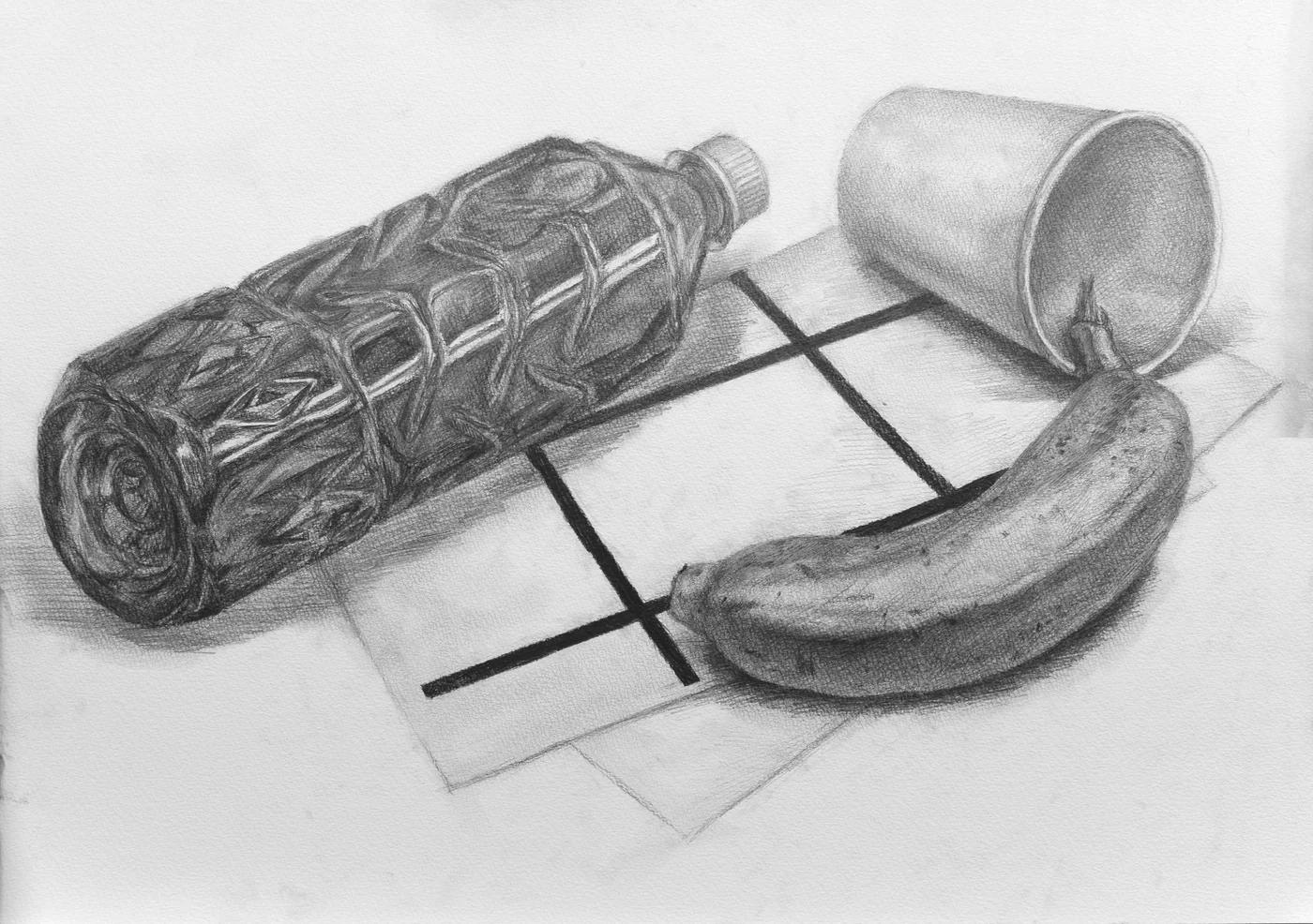 育英美术学生合格作品的桌上素描学生作品 085