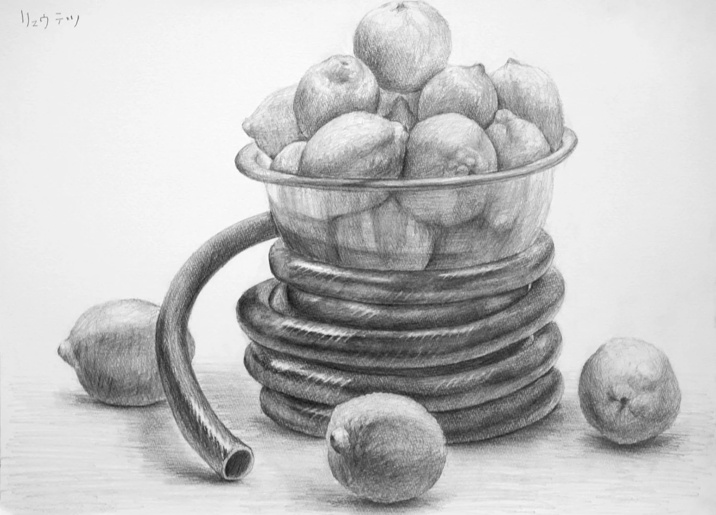 育英美术学生合格作品的静物素描学生作品 001