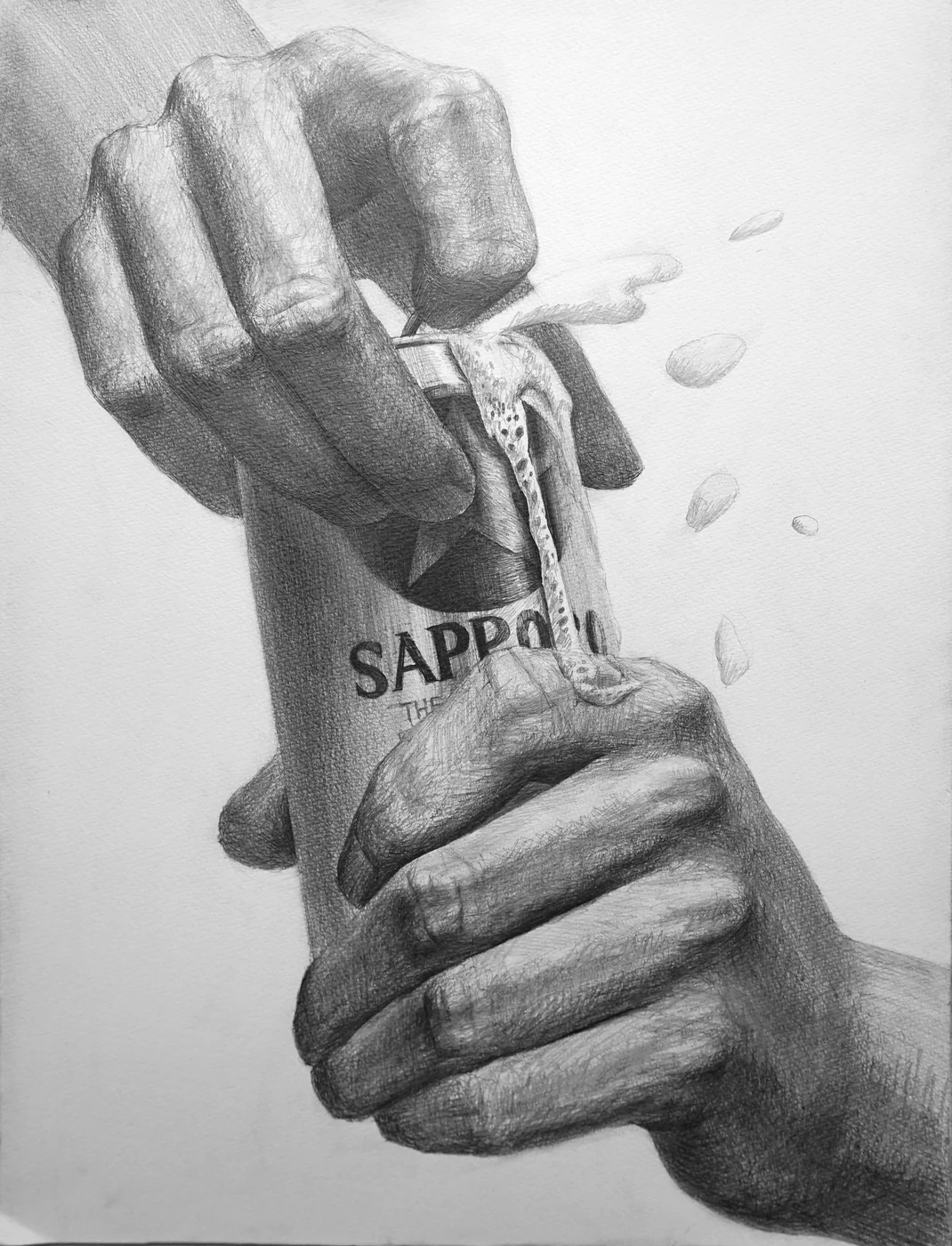 育英美术学生合格作品：手部素描学生作品 044