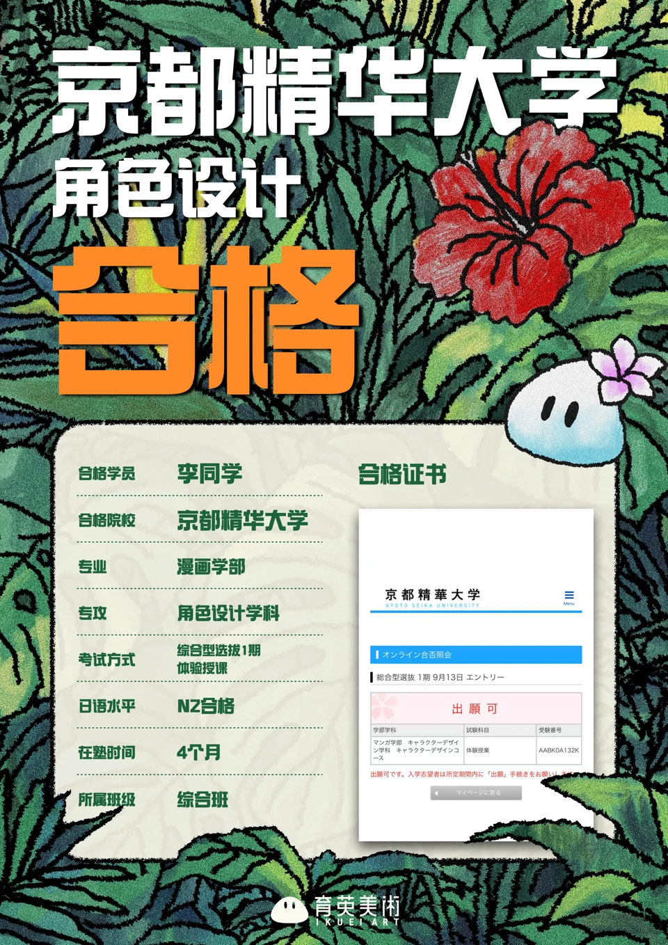 李さん · 京都精華大学 · キャラクターデザイン · 出願可 · 段階結果