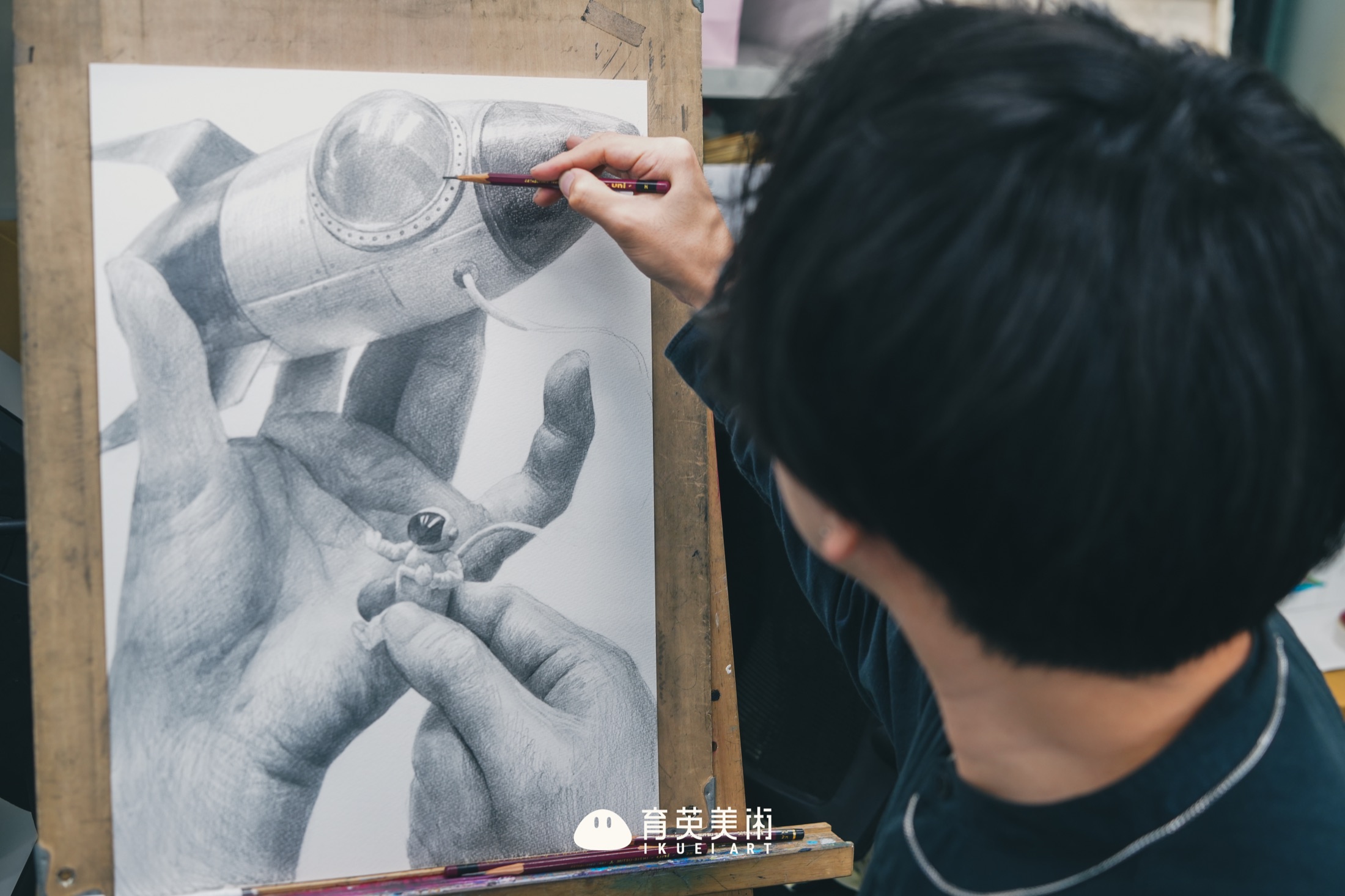 精密な鉛筆デッサン制作