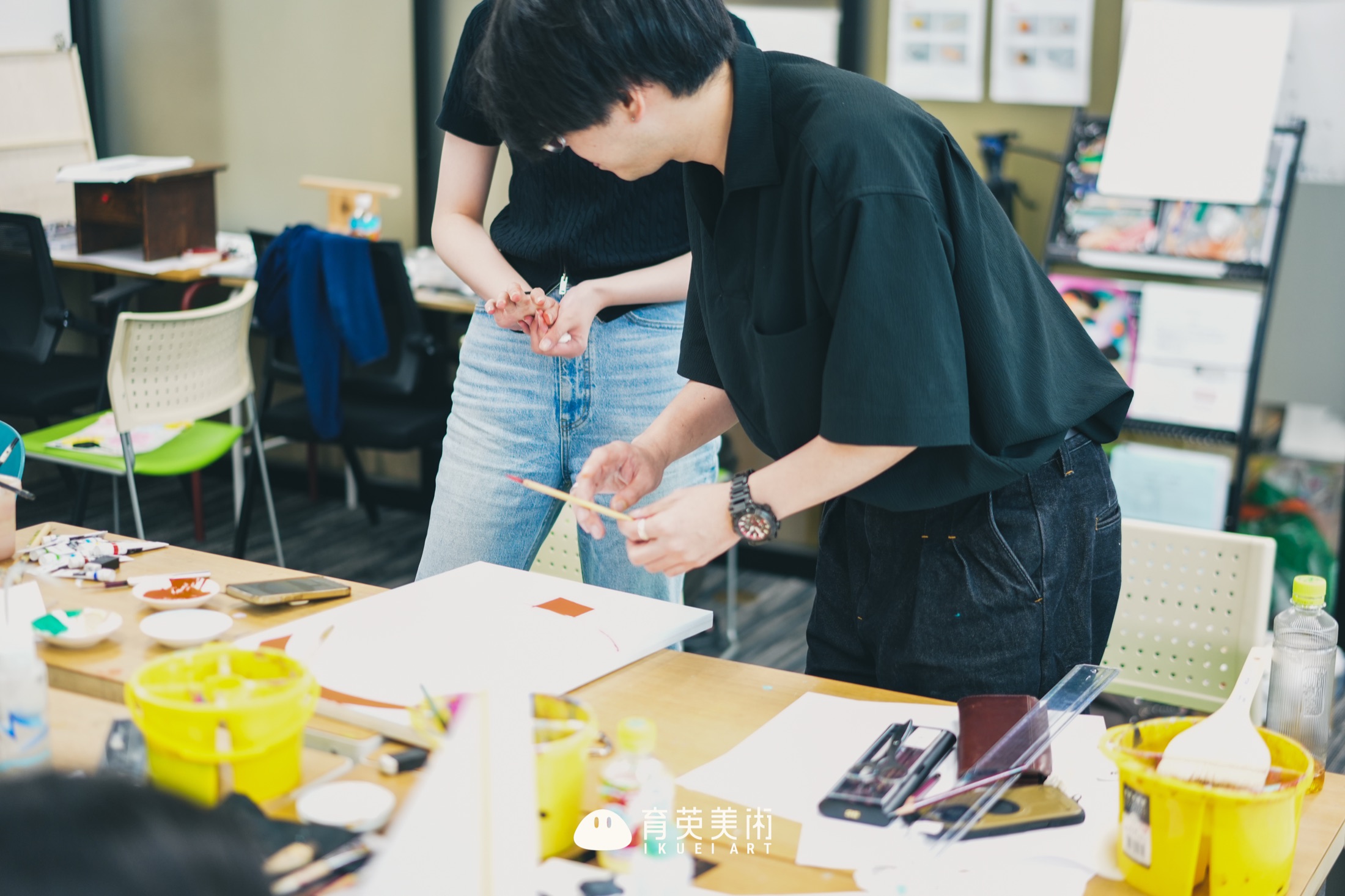 講師と学生による画面検討